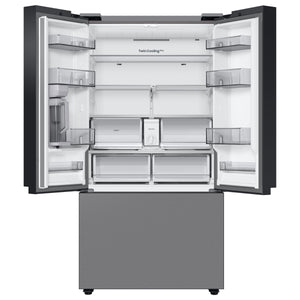 Samsung Bespoke Counter-Depth 24-cu ft 3 -Door Smart Compatible French Door Refrigerator with Dual Ice Maker with Water Dispenser ( Stainless Steel - All Panels ) ENERGY STAR Certified