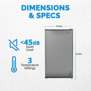 NewAir Mini Fridges 3.3-cu ft Mini Fridge with Freezer ( Black ) ENERGY STAR