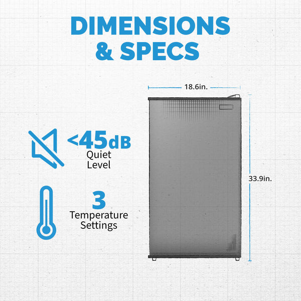 NewAir Mini Fridges 3.3-cu ft Mini Fridge with Freezer ( Black ) ENERGY STAR