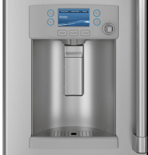 Cafe Counter-Depth Hot Water Dispenser 22.2-cu ft 3 -Door Smart Compatible French Door Refrigerator with Ice Maker with Water and Ice Dispenser ( Stainless Steel ) ENERGY STAR Certified