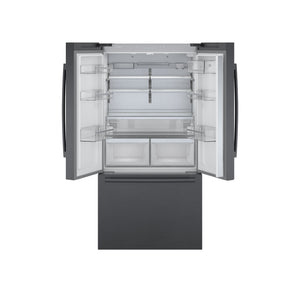 Bosch Counter-Depth 800 Series 21-cu ft 3 -Door French Door Refrigerator with Ice Maker with Water Dispenser ( Black stainless steel ) ENERGY STAR Certified