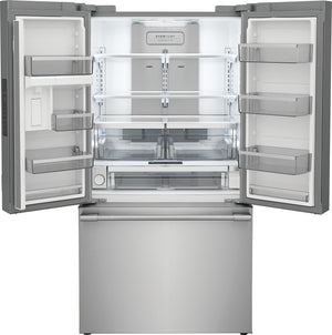 Frigidaire Professional Counter-Depth 23.3-cu ft 3 -Door French Door Refrigerator with Ice Maker with Water Dispenser ( Smudge-Proof Stainless Steel ) ENERGY STAR Certified