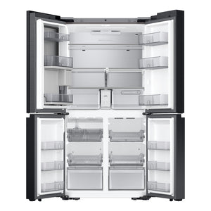 Samsung Bespoke Counter-Depth Family Hub 22.5-cu ft 4 -Door Smart Compatible French Door Refrigerator with Dual Ice Maker with Water Dispenser and Door within Door ( White Glass ) ENERGY STAR Certified