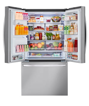LG Counter-Depth MAX 25.5-cu ft 3 -Door Smart Compatible French Door Refrigerator with Dual Ice Maker with Water and Ice Dispenser ( PrintProof Stainless Steel ) ENERGY STAR Certified