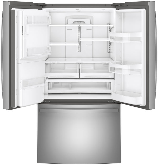 GE Standard-Depth 27.7-cu ft 3 -Door French Door Refrigerator with Ice Maker with Water and Ice Dispenser ( Stainless Steel ) ENERGY STAR Certified