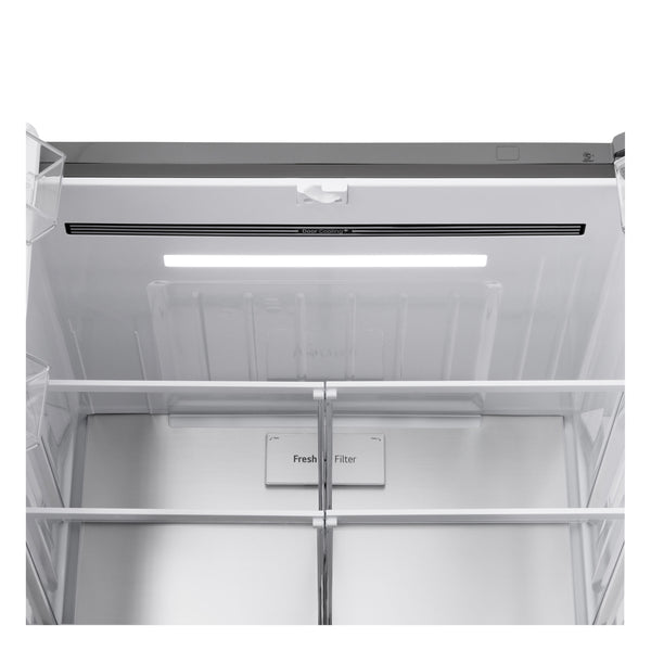 LG Standard-Depth 28.6-cu ft 4 -Door Smart Compatible French Door Refrigerator with Dual Ice Maker with Water and Ice Dispenser ( PrintProof Stainless Steel ) ENERGY STAR Certified