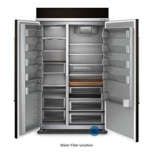 KitchenAid 30-cu ft Counter-Depth Side-by-Side Refrigerator Built-In ( Black Stainless Steel with PrintShield Finish )