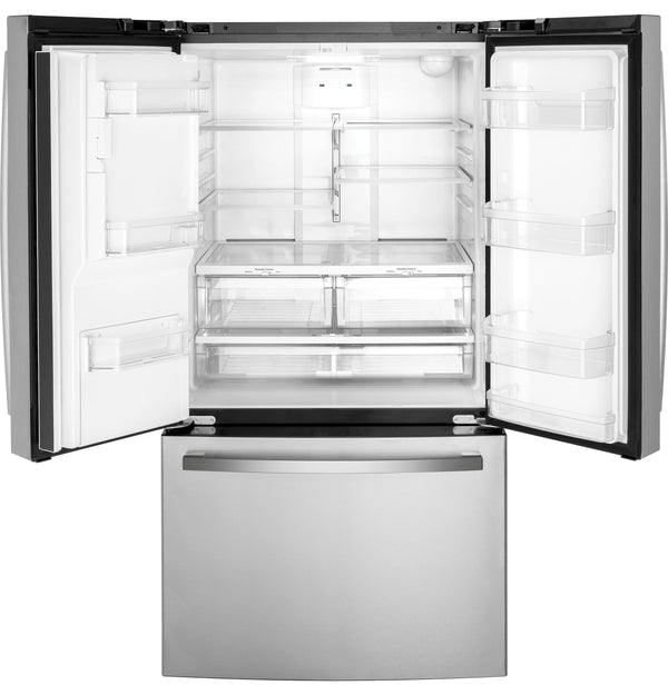 GE Counter-Depth 20.6-cu ft 3 -Door French Door Refrigerator with Ice Maker with Water and Ice Dispenser ( Stainless Steel ) ENERGY STAR Certified
