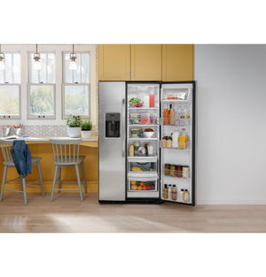 GE 23-cu ft Side-by-Side Refrigerator with Ice Maker ,Water and Ice Dispenser ( Stainless Steel )