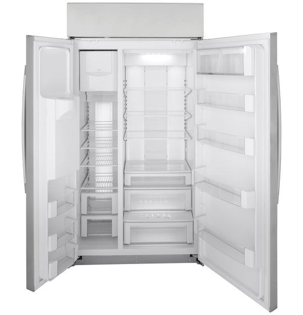 GE Profile 24.5-cu ft Counter-Depth Side-by-Side Refrigerator Built-In Smart Compatible with Ice Maker ,Water and Ice Dispenser ( Stainless Steel )