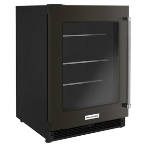 KitchenAid 5.2-cu ft Built-In Mini Fridge ( Black Stainless Steel with PRINTSHIELD )