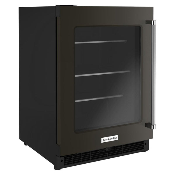 KitchenAid 5.2-cu ft Built-In Mini Fridge ( Black Stainless Steel with PRINTSHIELD )