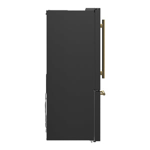 FORNO Counter-Depth Espresso Gallipoli 17.5-cu ft 3 -Door French Door Refrigerator with Ice Maker with Ice Dispenser ( Black ) ENERGY STAR Certified