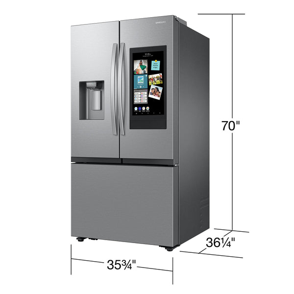 Samsung Standard-Depth Mega Capacity Family Hub 30-cu ft 3 -Door Smart Compatible French Door Refrigerator Triple with Water and Ice Dispenser ( Fingerprint Resistant Stainless Steel ) ENERGY STAR Certified
