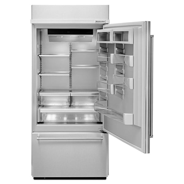 KitchenAid 20.9-cu ft Standard-Depth Built-In Bottom-Freezer Refrigerator with Ice Maker ( Stainless steel ) ENERGY STAR Certified