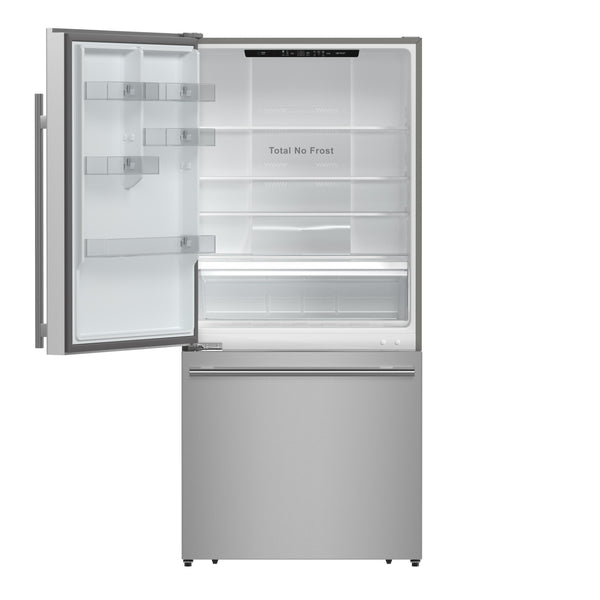 FORNO Milano Espresso 17.2-cu ft Counter-Depth Bottom-Freezer Refrigerator with Ice Maker ( Stainless steel ) ENERGY STAR Certified