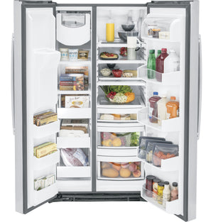 GE Profile 25.3-cu ft Side-by-Side Refrigerator with Ice Maker ,Water and Ice Dispenser ( Stainless Steel ) ENERGY STAR Certified