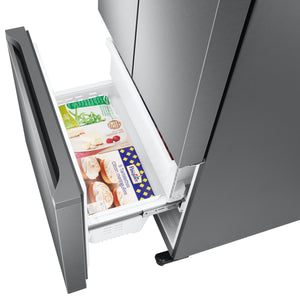 Samsung Counter-Depth 17.5-cu ft 3 -Door Smart Compatible French Door Refrigerator with Ice Maker ( Fingerprint Resistant Stainless Steel ) ENERGY STAR Certified