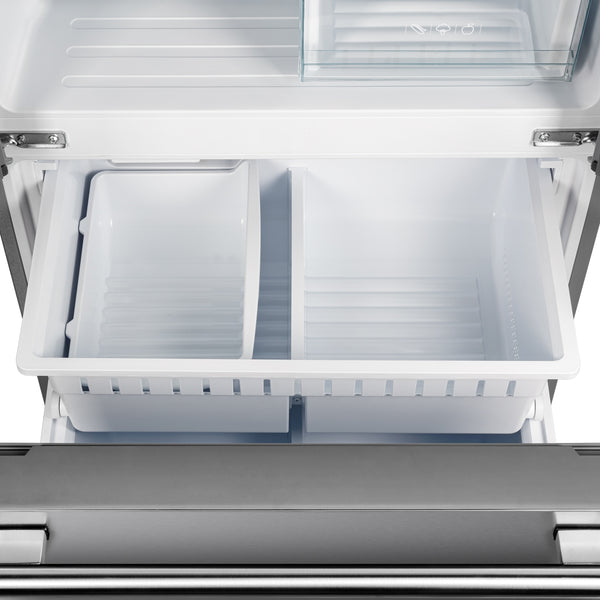 FORNO Gallipoli Standard-Depth 17.5-cu ft 3 -Door French Door Refrigerator with Ice Maker with Ice Dispenser ( Stainless Steel )
