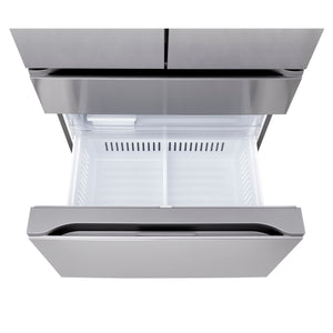 LG Counter-Depth 25.5-cu ft 4 -Door Smart Compatible French Door Refrigerator with Ice Maker with Water Dispenser ( PrintProof Stainless Steel ) ENERGY STAR Certified