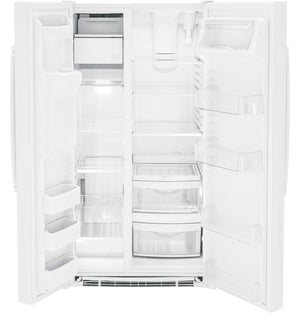 GE 25.3-cu ft Side-by-Side Refrigerator with Ice Maker ,Water and Ice Dispenser ( White ) ENERGY STAR Certified