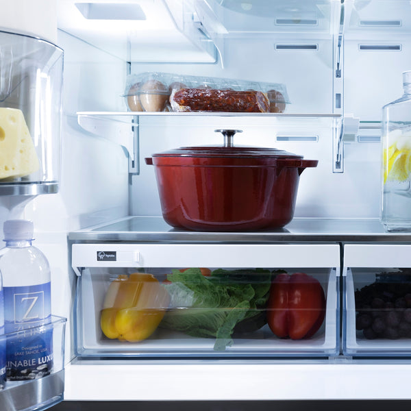 ZLINE KITCHEN & BATH Counter-Depth 21.6-cu ft 4 -Door French Door Refrigerator with Dual Ice Maker with Water Dispenser ( Fingerprint Resistant Black Stainless Steel ) ENERGY STAR Certified