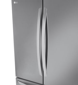 LG Counter-Depth MAX 26.5-cu ft 3 -Door Smart Compatible French Door Refrigerator with Ice Maker with Water Dispenser ( Stainless Steel ) ENERGY STAR Certified