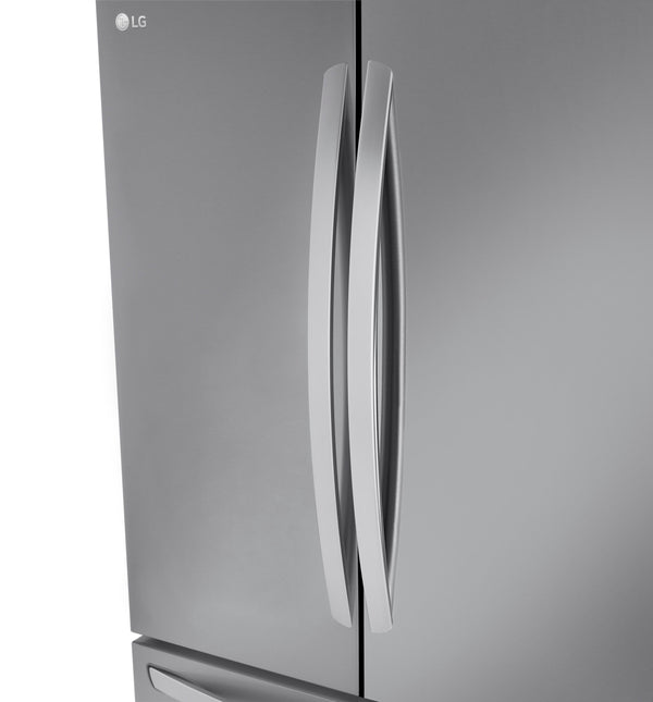 LG Counter-Depth MAX 26.5-cu ft 3 -Door Smart Compatible French Door Refrigerator with Ice Maker with Water Dispenser ( Stainless Steel ) ENERGY STAR Certified