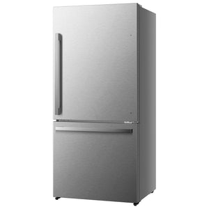 Hisense 17.2-cu ft Counter-Depth Bottom-Freezer Refrigerator with Ice Maker ( Fingerprint Resistant Stainless Steel ) ENERGY STAR Certified