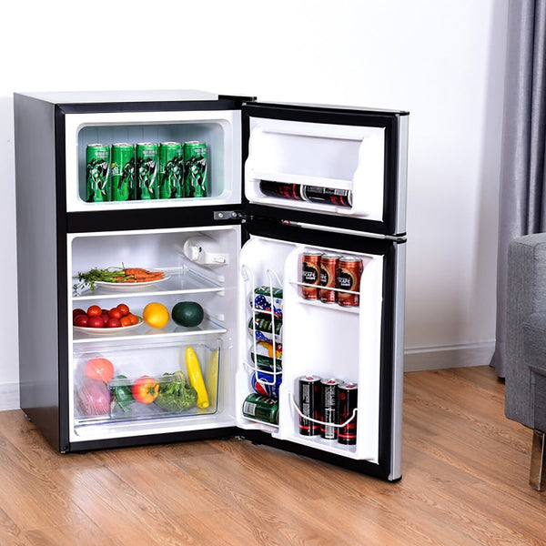 GZMR 3.2 cu ft Compact Stainless Steel Refrigerator 3.2-cu ft with Freezer ( Gray )