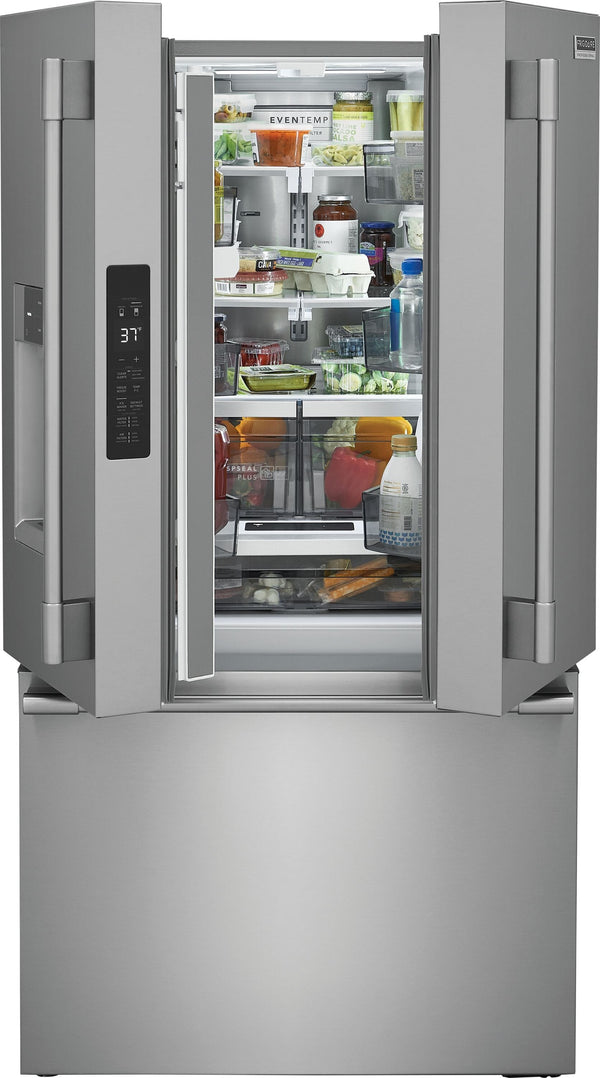 Frigidaire Professional Counter-Depth 22.6-cu ft 3 -Door French Door Refrigerator with Dual Ice Maker with Water and Ice Dispenser ( Smudge-Proof Stainless Steel ) ENERGY STAR Certified