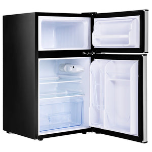 GZMR 3.2 cu ft Compact Stainless Steel Refrigerator 3.2-cu ft with Freezer ( Gray )