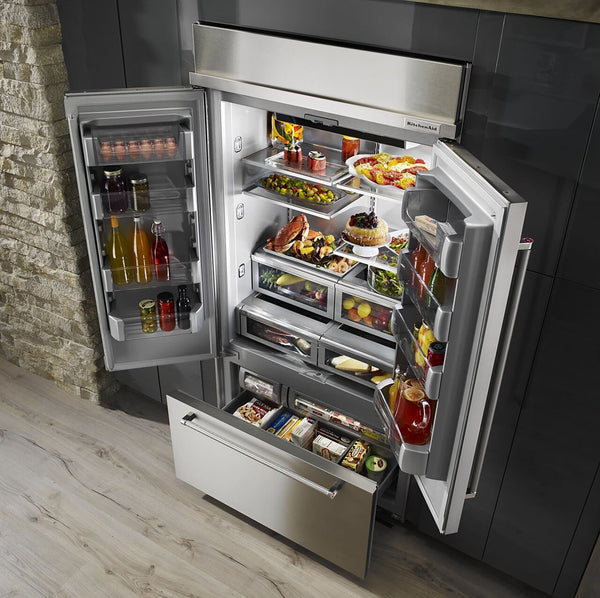 KitchenAid Standard-Depth 24.2-cu ft 3 -Door Built-In French Door Refrigerator with Ice Maker ( Panel Ready ) ENERGY STAR Certified