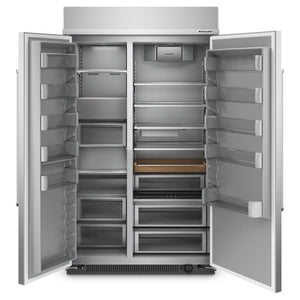 KitchenAid 30-cu ft Counter-Depth Side-by-Side Refrigerator Built-In with Ice Maker ( Stainless Steel with PrintShield Finish )