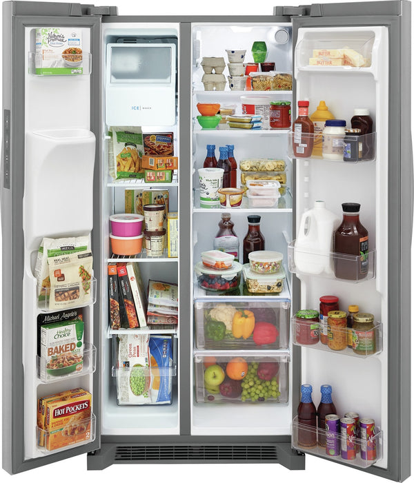 Frigidaire 22.3-cu ft Side-by-Side Refrigerator with Ice Maker ,Water and Ice Dispenser ( Stainless Steel ) ENERGY STAR Certified