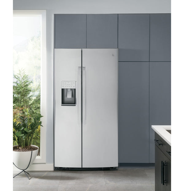 GE Profile 25.3-cu ft Side-by-Side Refrigerator with Ice Maker ,Water and Ice Dispenser ( Stainless Steel ) ENERGY STAR Certified