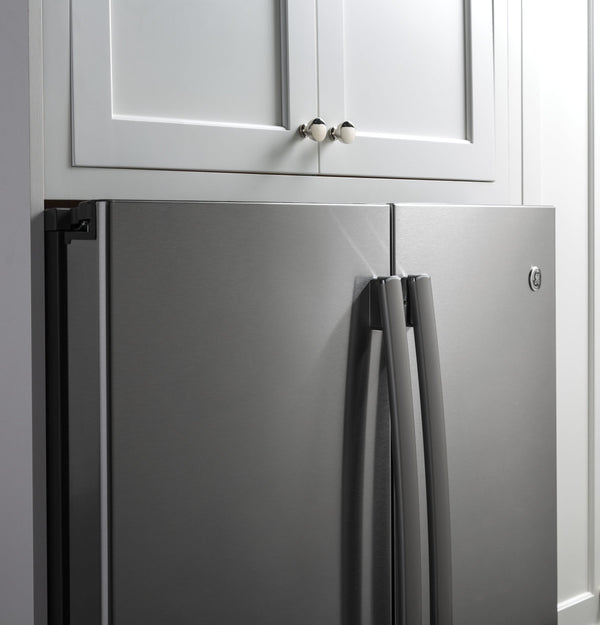 GE Profile Counter-Depth 22.2-cu ft 3 -Door French Door Refrigerator with Ice Maker with Water and Ice Dispenser ( Black Stainless ) ENERGY STAR Certified