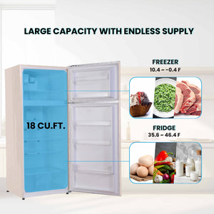ConServ 18-cu ft Counter-Depth Top-Freezer Refrigerator with Ice Maker ( Cream )