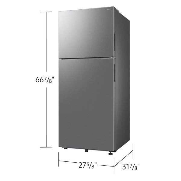 Samsung Garage Ready 17.5-cu ft Top-Freezer Refrigerator Smart Compatible with Ice Maker ( Fingerprint Resistant Stainless Steel ) Garage Ready ENERGY STAR Certified