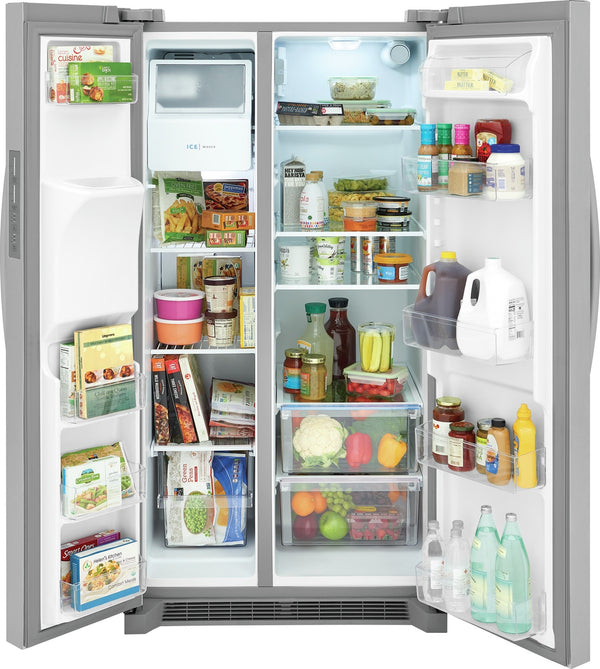 Frigidaire 25.6-cu ft Side-by-Side Refrigerator with Ice Maker ,Water and Ice Dispenser ( Stainless steel ) ENERGY STAR Certified