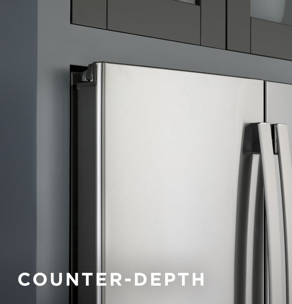 GE Profile Counter-Depth 23.1-cu ft 3 -Door French Door Refrigerator with Ice Maker with Water Dispenser ( Stainless Steel ) ENERGY STAR Certified