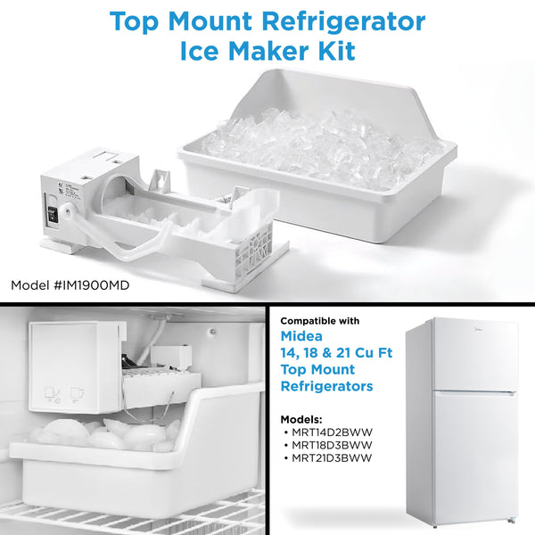 Midea Fingerprint Resistant 14.2-cu ft Counter-Depth Top-Freezer Refrigerator ( White ) Garage Ready ENERGY STAR Certified