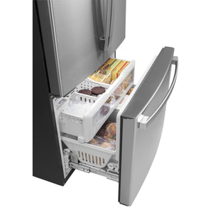 GE Counter-Depth 23.1-cu ft 3 -Door French Door Refrigerator with Ice Maker ( Stainless Steel ) ENERGY STAR Certified