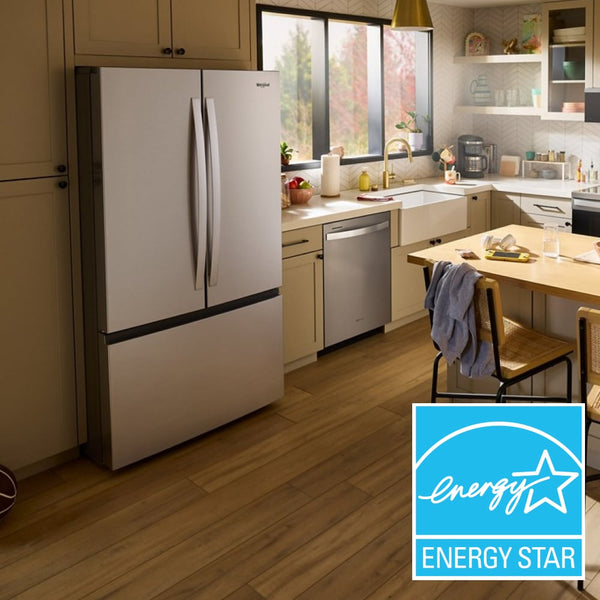 Whirlpool Standard-Depth 30.52-cu ft 3 -Door French Door Refrigerator with Ice Maker with Water Dispenser ( Fingerprint Resistant Stainless Finish ) ENERGY STAR Certified