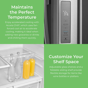 Kenmore Standard-Depth 28.6-cu ft 3 -Door French Door Refrigerator with Ice Maker with Water and Ice Dispenser ( Stainless steel ) ENERGY STAR Certified