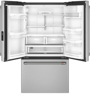 Cafe Counter-Depth 23.1-cu ft 3 -Door Smart Compatible French Door Refrigerator with Ice Maker with Water Dispenser ( Stainless Steel ) ENERGY STAR Certified