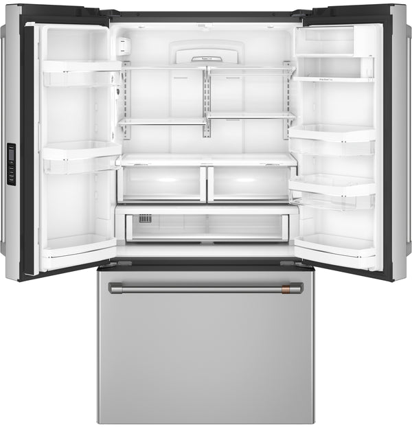 Cafe Counter-Depth 23.1-cu ft 3 -Door Smart Compatible French Door Refrigerator with Ice Maker with Water Dispenser ( Stainless Steel ) ENERGY STAR Certified