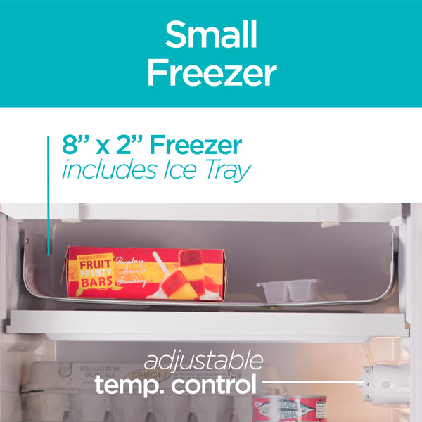 BLACK+DECKER 4.3-cu ft Mini Fridge with Freezer ( White ) Garage Ready ENERGY STAR