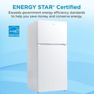 Midea Fingerprint Resistant 14.2-cu ft Counter-Depth Top-Freezer Refrigerator ( White ) Garage Ready ENERGY STAR Certified