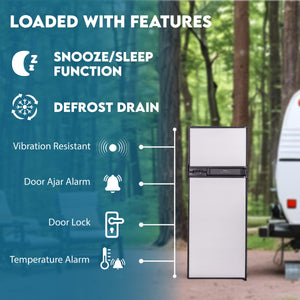 Equator Advanced Appliances RV 12V/DC OFF-GRID 10-cu ft Counter-Depth Top-Freezer Refrigerator Built-In ( Stainless )